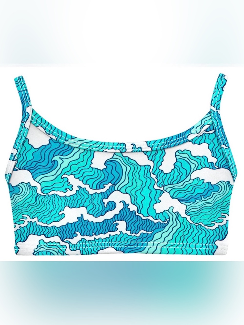 354 NWT City Threads Made in USA Girls Bikini Top w UPF50+ Sun Protection Sz: 2T